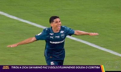 Tirou a zica! Savarino faz 3 gols e Fluminense goleia o Coritiba