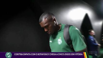 Coritiba empata com o Botafogo e chega a cinco jogos sem vitória